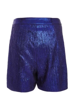 Quiz Metallic High Waisted Skort Blue