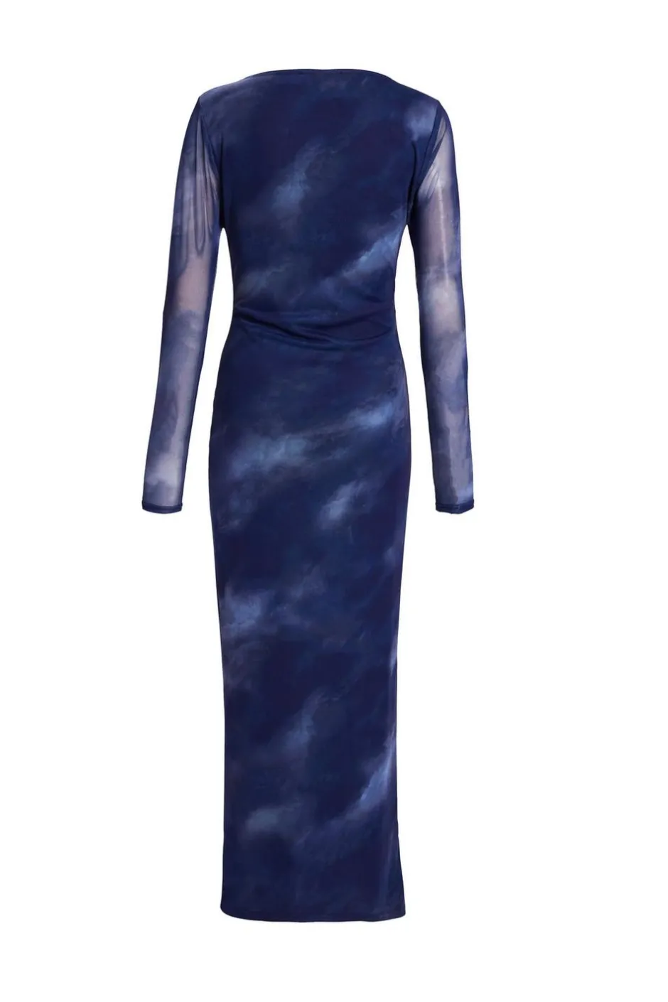 Quiz Blue Printed Long Sleeve Midaxi Dress