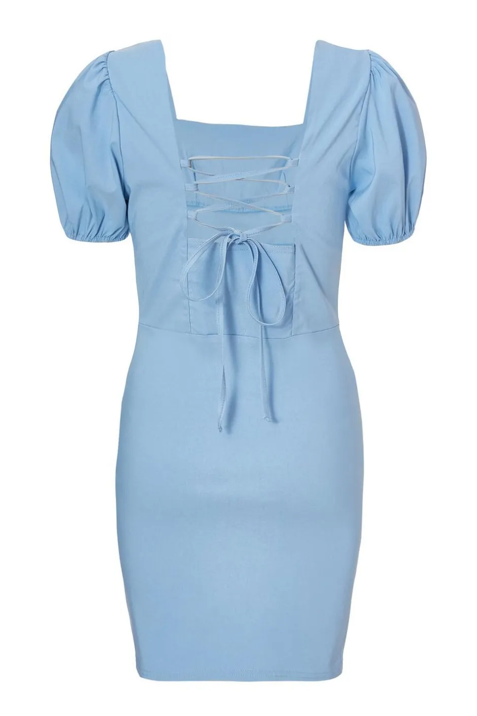 Quiz Blue Puff Sleeve Mini Dress Discount