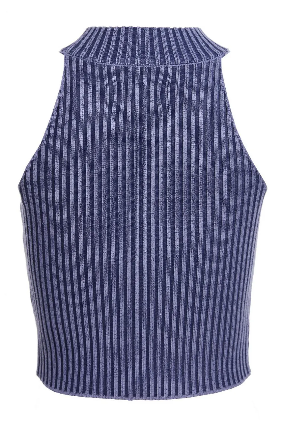 Quiz Ribbed Racer Top Blue