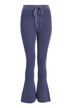 Quiz Blue Ribbed Trousers Outlet