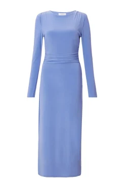 Quiz Ruched Midaxi Dress Blue Online