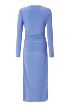 Quiz Ruched Midaxi Dress Blue Online