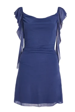 Quiz Blue Ruffle Sleeve Mini Dress Best