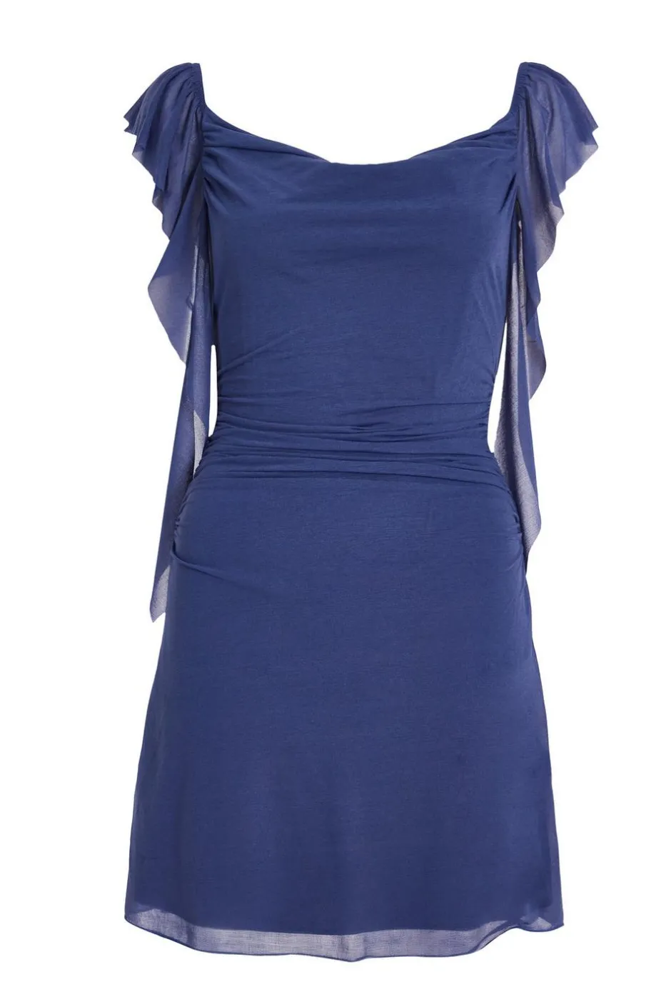 Quiz Blue Ruffle Sleeve Mini Dress Best