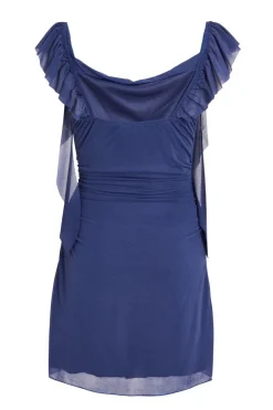 Quiz Blue Ruffle Sleeve Mini Dress Best