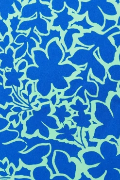 Quiz Blue Satin Floral Midaxi Dress New