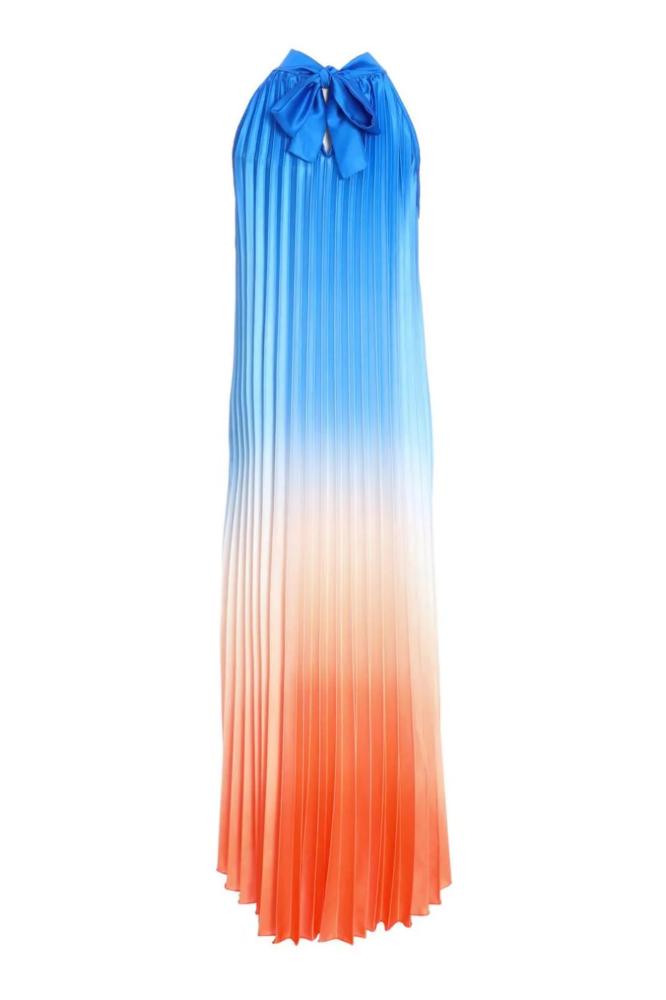 Quiz Blue Satin Ombre Pleated Maxi Dress Hot