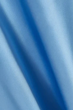 Quiz Satin Ruched Midaxi Dress Blue