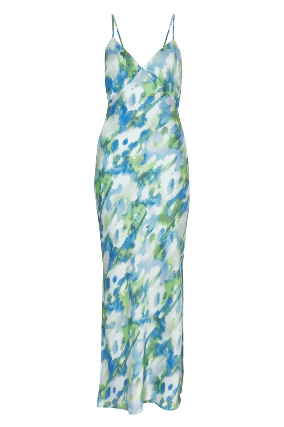 Quiz Blue Satin Tie Back Midaxi Dress Outlet