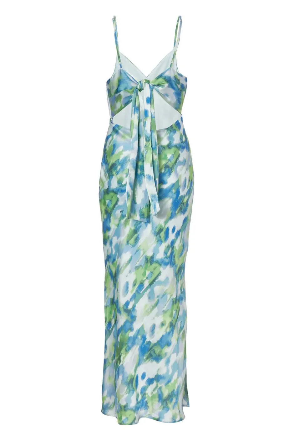 Quiz Blue Satin Tie Back Midaxi Dress Outlet