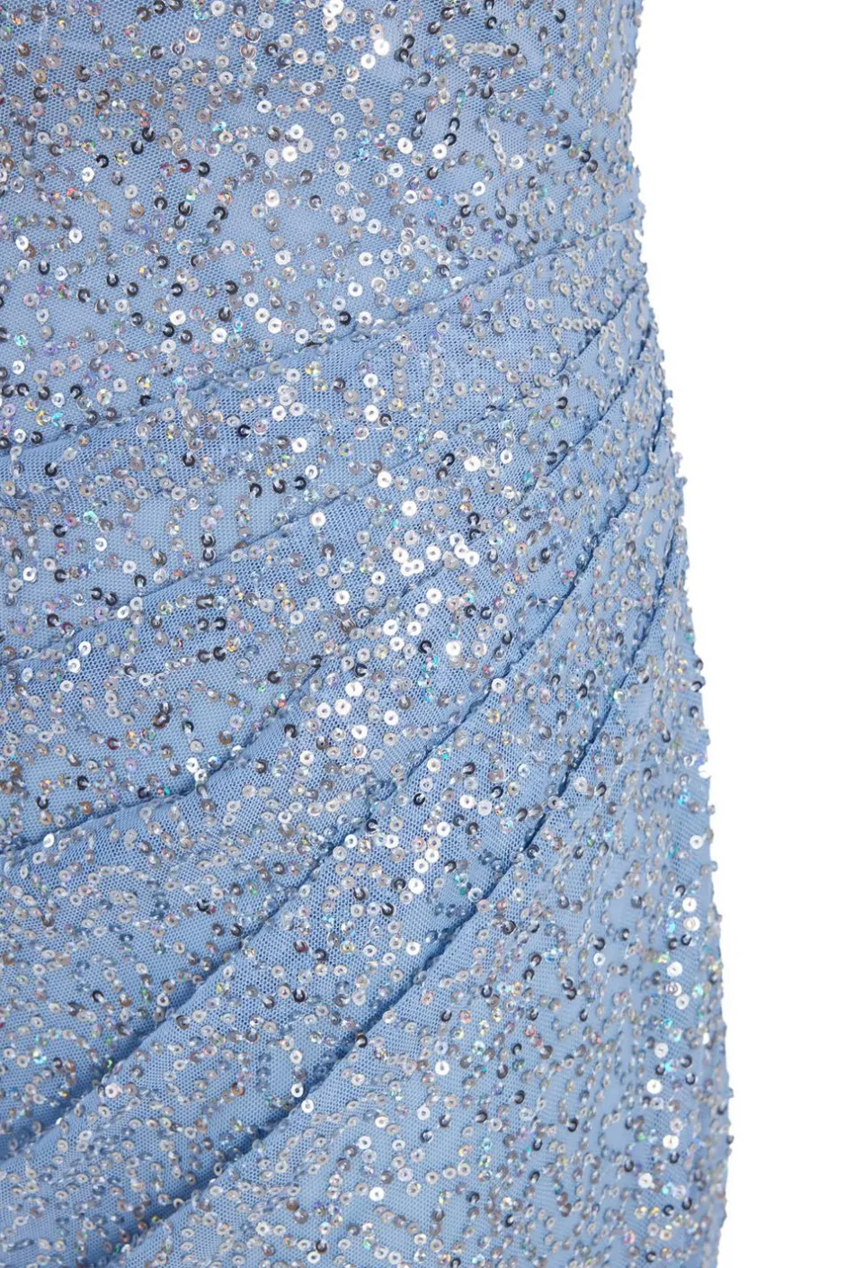 Quiz Sequin Cowl Neck Maxi Dress Blue New