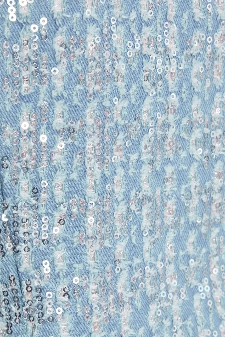 Quiz Blue Sequin Denim Bandeau Top Hot