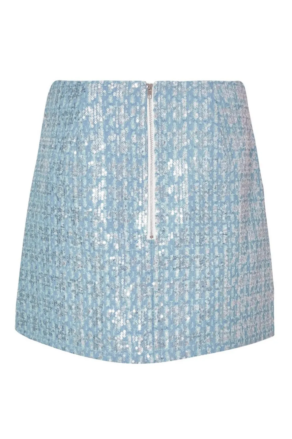 Quiz Blue Sequin Denim Mini Skirt Discount