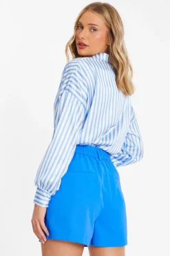 Quiz Blue Tailored Shorts Discount