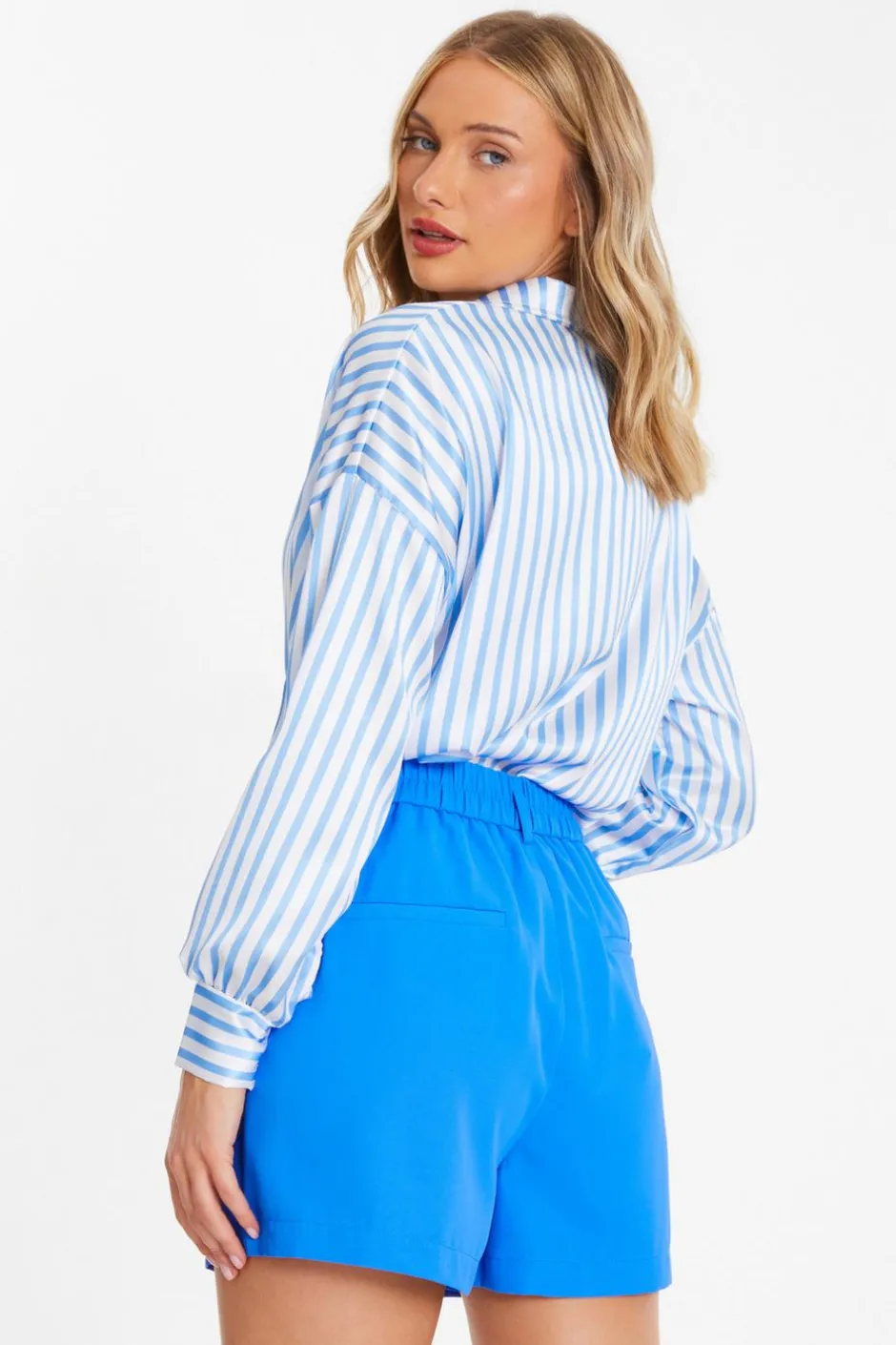 Quiz Blue Tailored Shorts Discount
