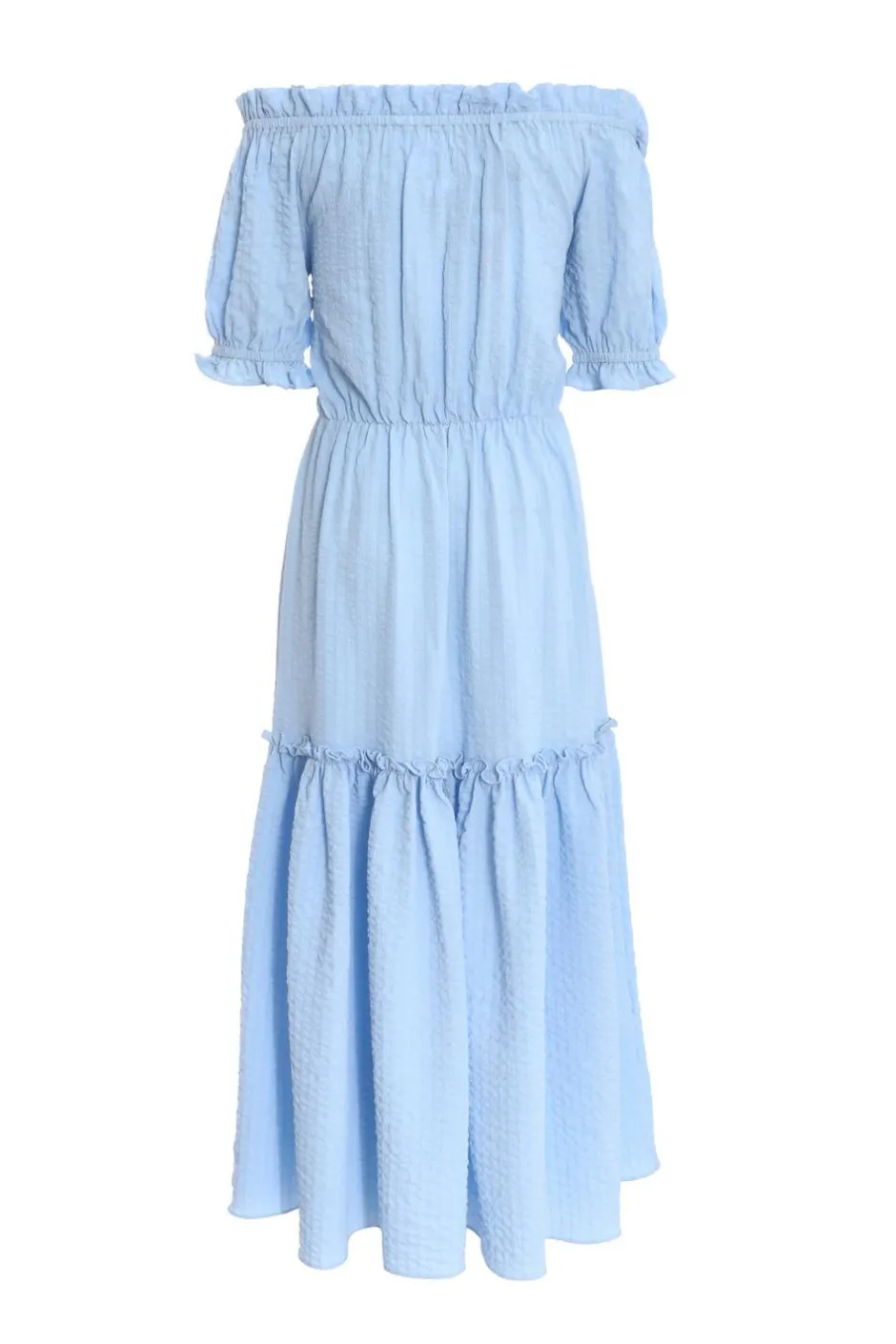 Quiz Blue Textured Bardot Midi Dress Hot