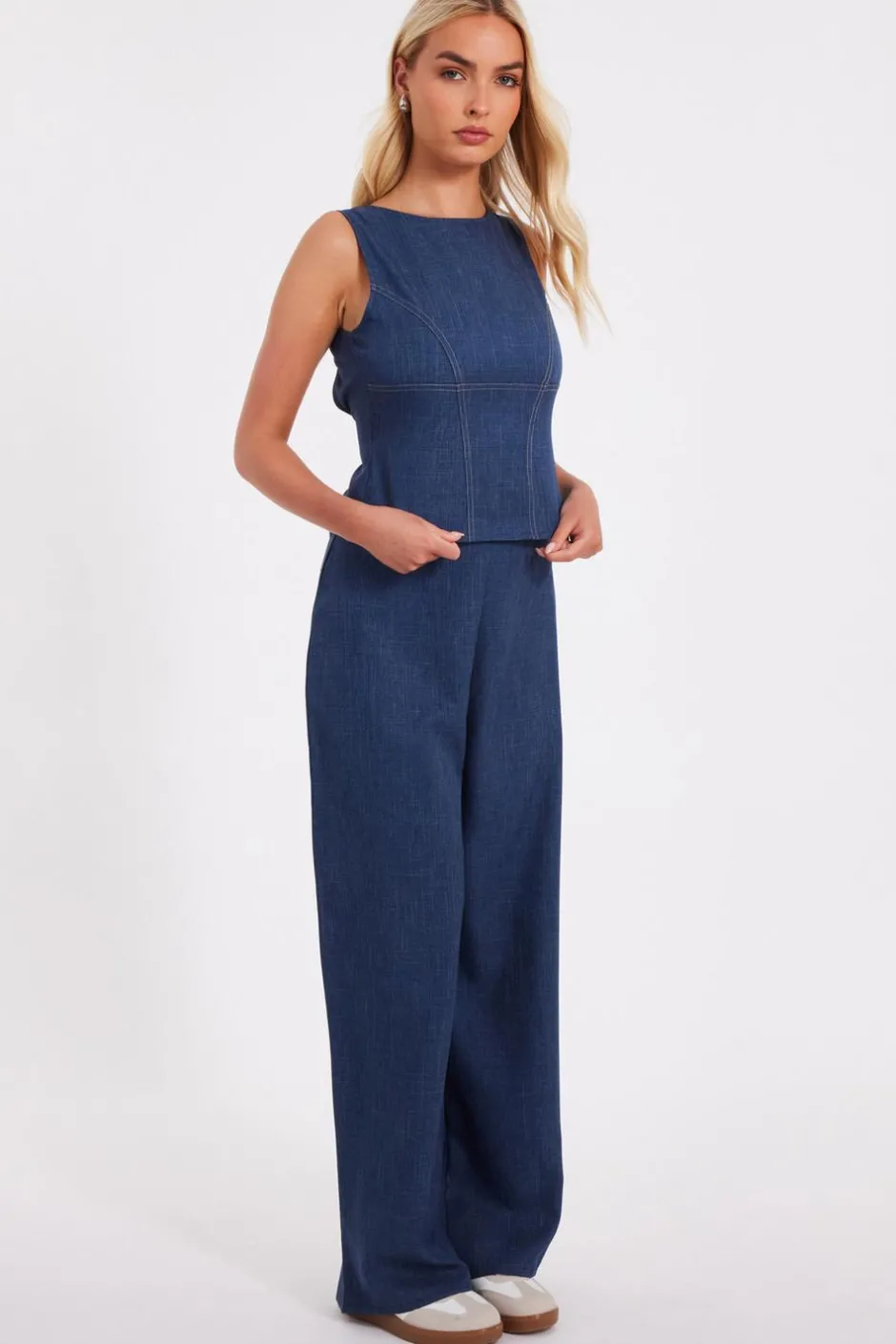 Quiz Tie Back Top Blue Online