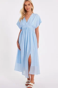 Quiz Blue V-Neck Midi Dress Best
