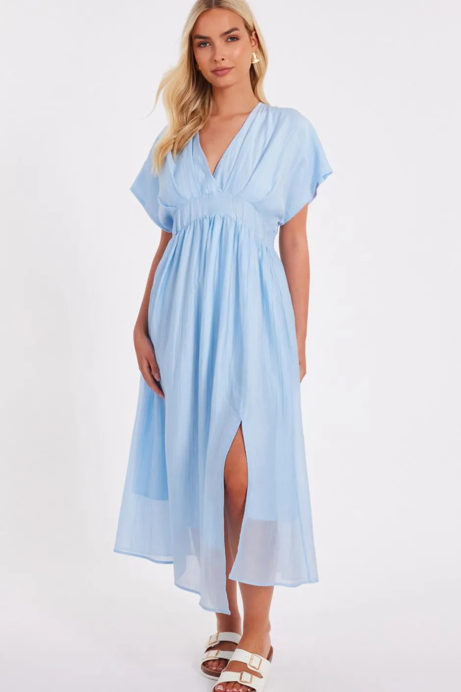 Quiz Blue V-Neck Midi Dress Best