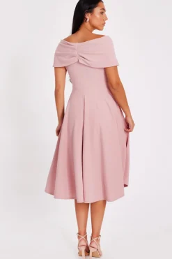 Quiz Bardot Midi Dress Blush Best