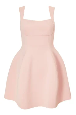 Quiz Bow Skater Dress Blush Outlet