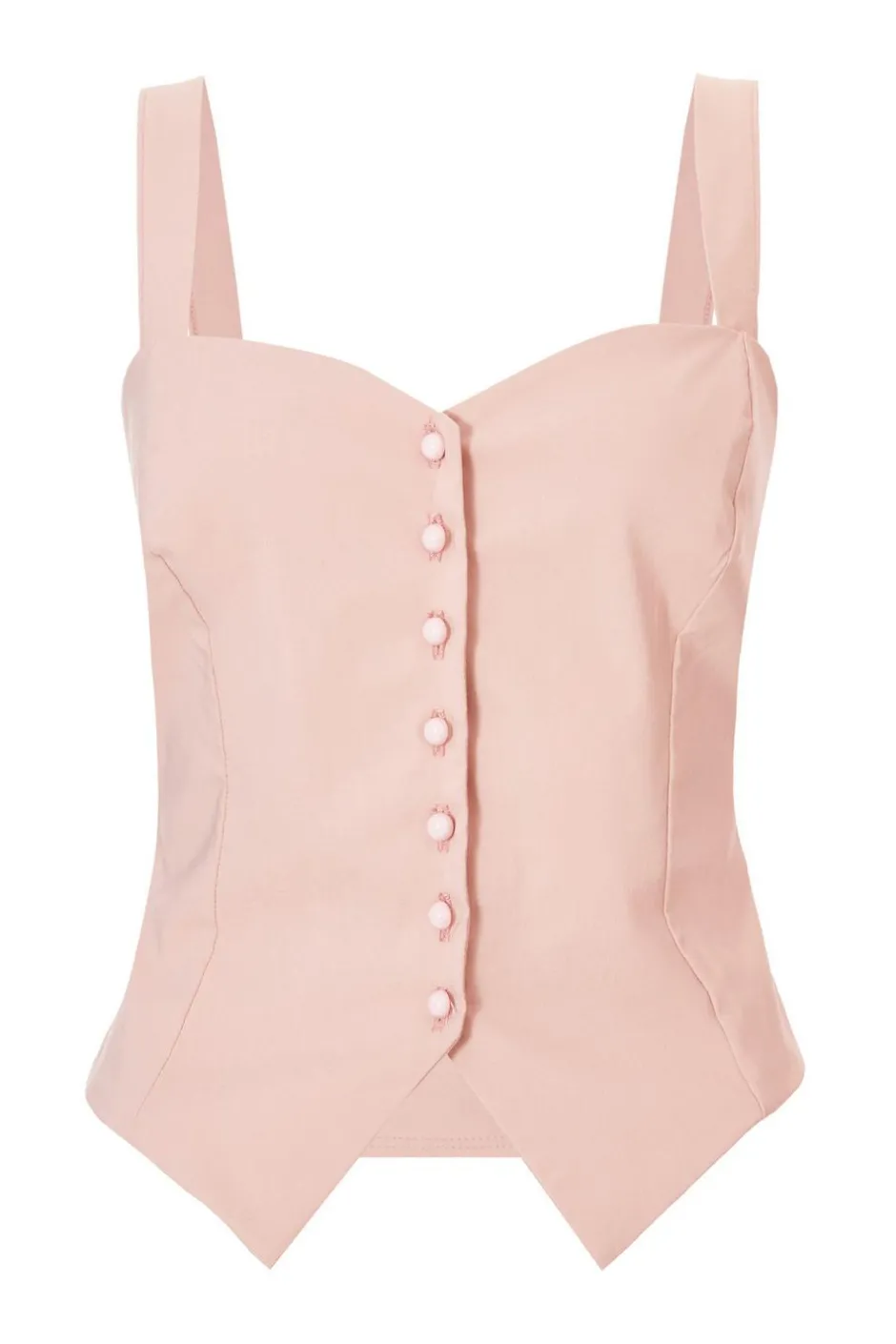 Quiz Blush Button Detail Corset Top Outlet