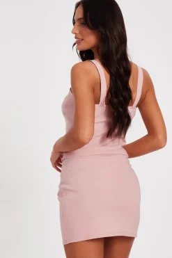 Quiz Blush Button Detail Corset Top Outlet