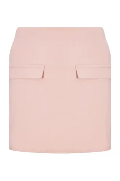 Quiz Blush Button Detail Mini Skirt Best