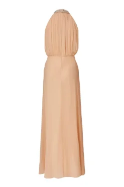 Quiz Blush Chiffon High Neck Maxi Dress Online