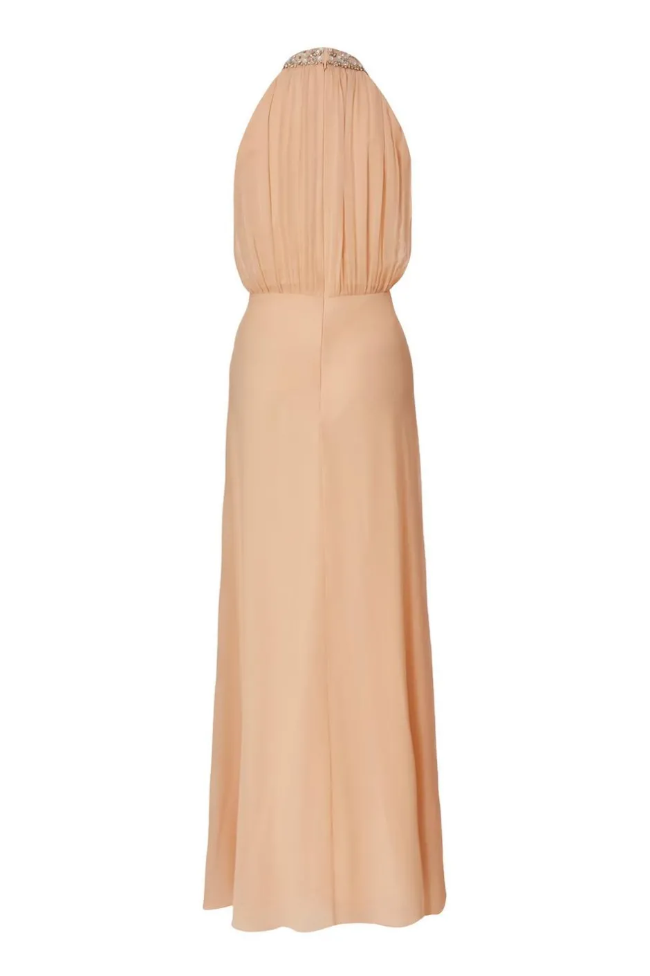 Quiz Blush Chiffon High Neck Maxi Dress Online