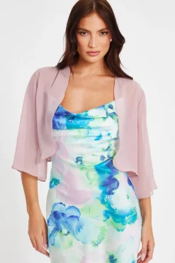 Quiz Crop Sleeve Cover Up Blush Outlet