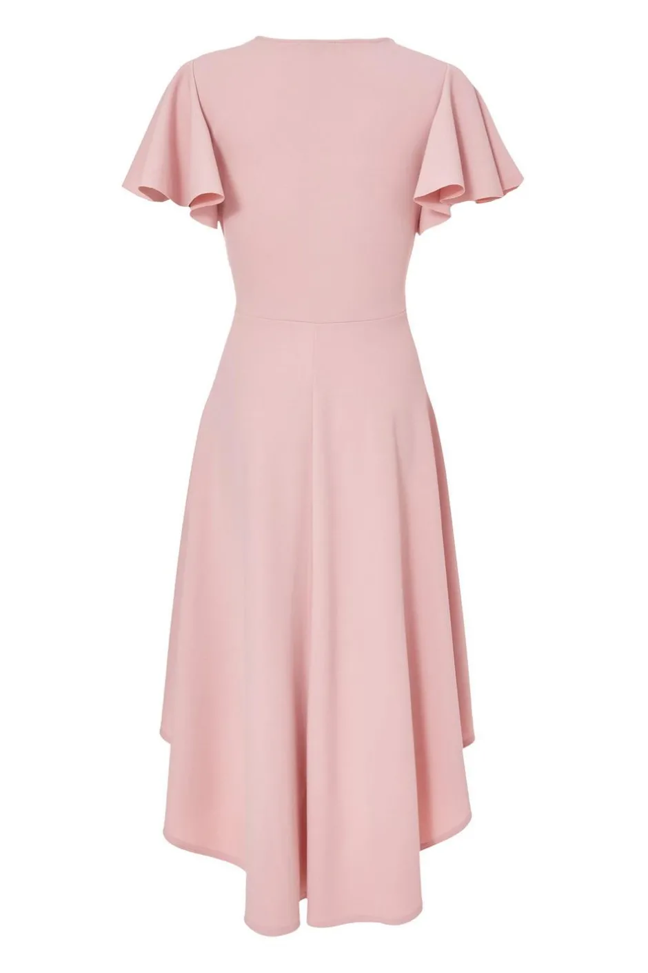 Quiz Dip Hem Midi Dress Blush Sale