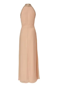 Quiz Embellished Chiffon Maxi Dress Blush Outlet