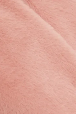 Quiz Faux Fur Cropped Cape Blush
