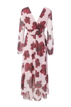 Quiz Blush Floral Dip Hem Midi Dress Best