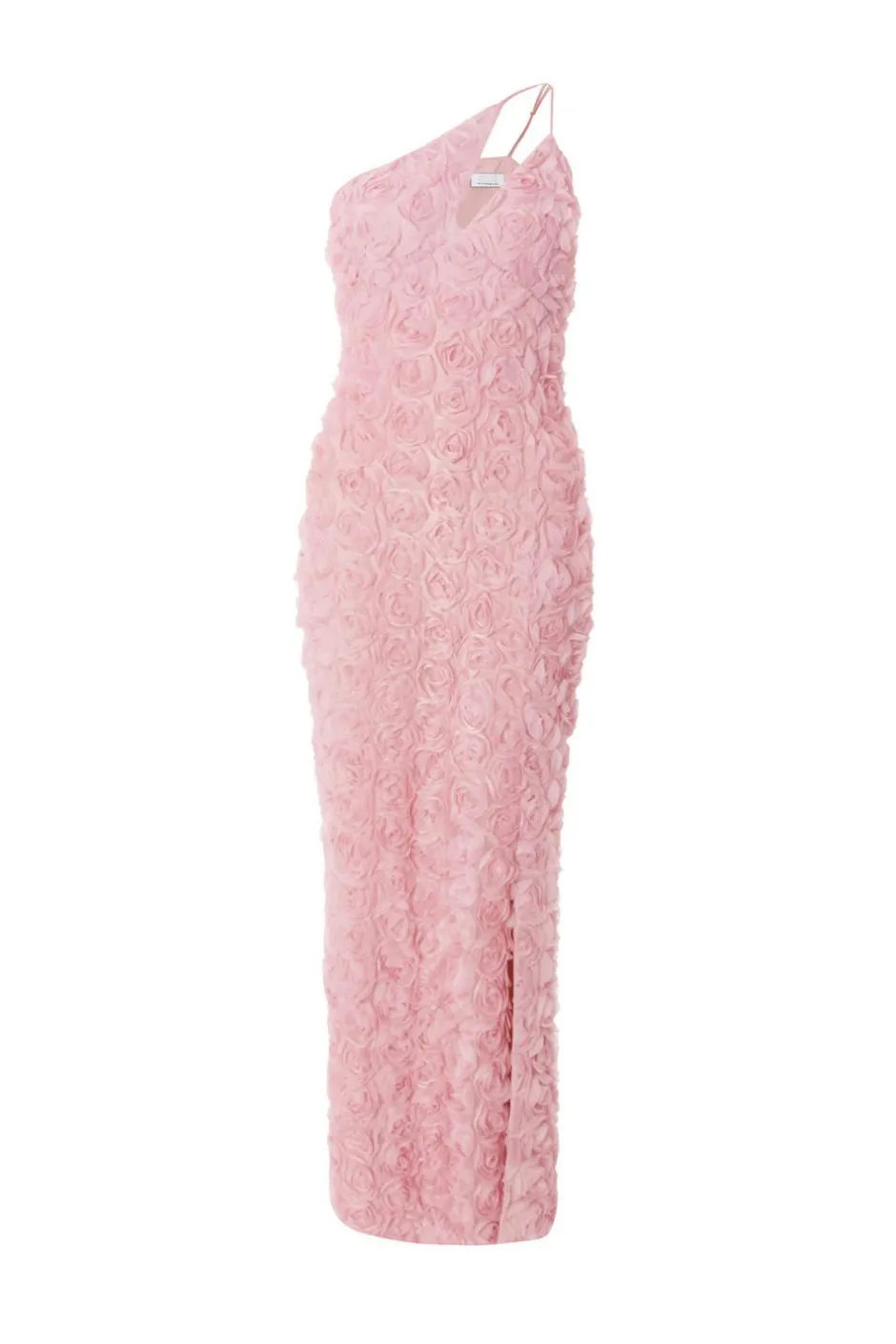 Quiz One Shoulder Floral Maxi Dress Blush Hot