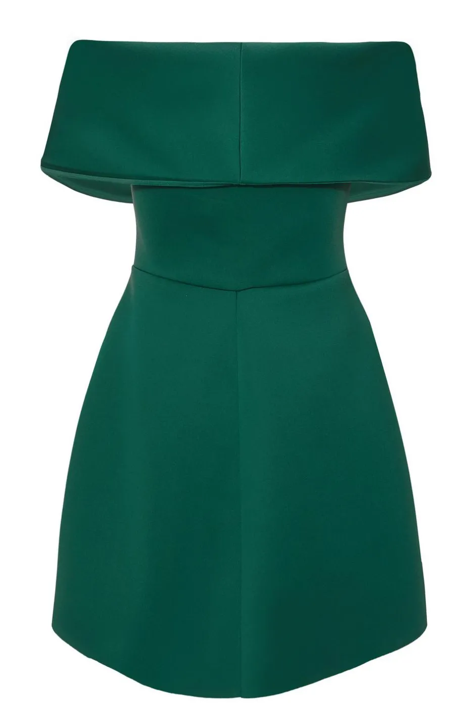 Quiz Bardot Bow Skater Dress Bottle Green