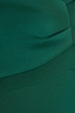 Quiz Bardot Wrap Maxi Dress Bottle Green Clearance