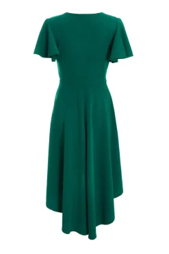 Quiz Bottle Green Buckle Detail Midi Dress