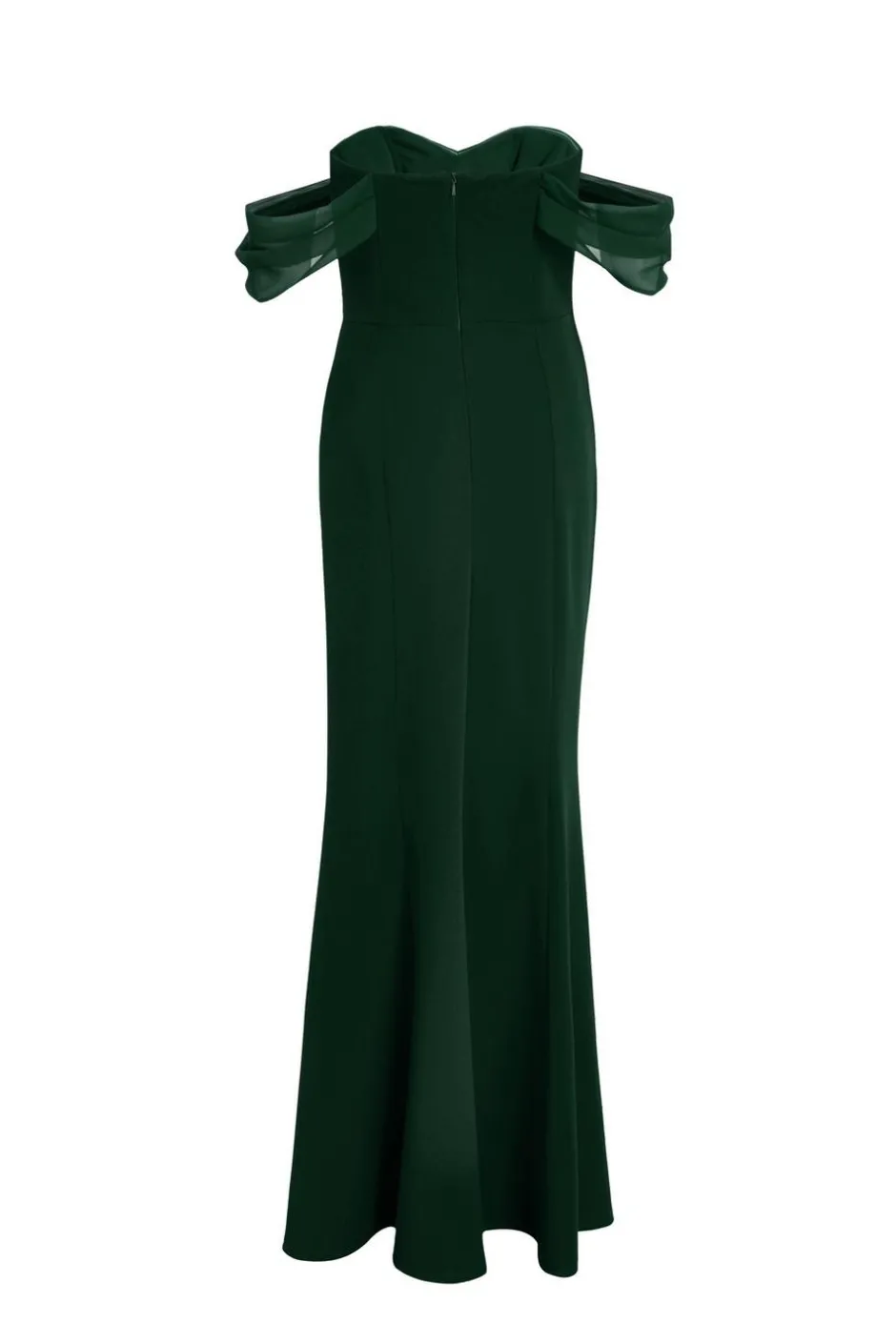 Quiz Chiffon Bardot Maxi Dress Bottle Green Outlet