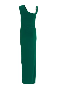 Quiz Bottle Green Diamante Trim Maxi Dress Best