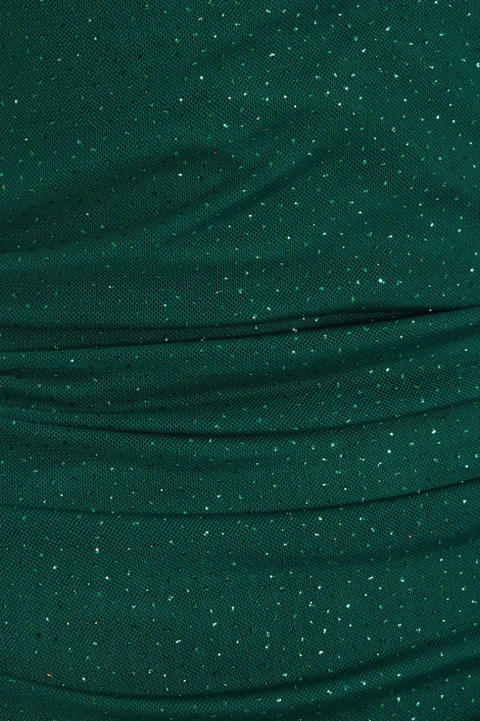 Quiz Glitter Mesh Midaxi Dress Bottle Green Clearance