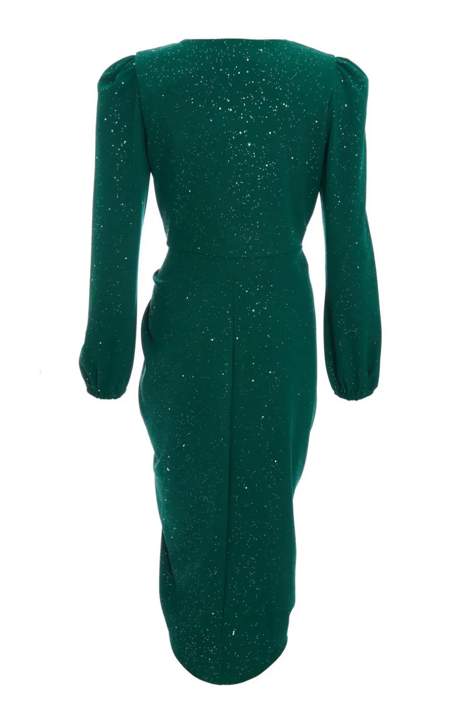 Quiz Bottle Green Glitter Midi Dress Outlet