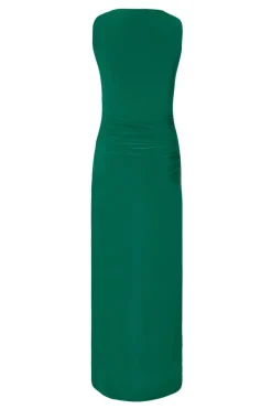 Quiz Gold Buckle Midaxi Dress Bottle Green Outlet