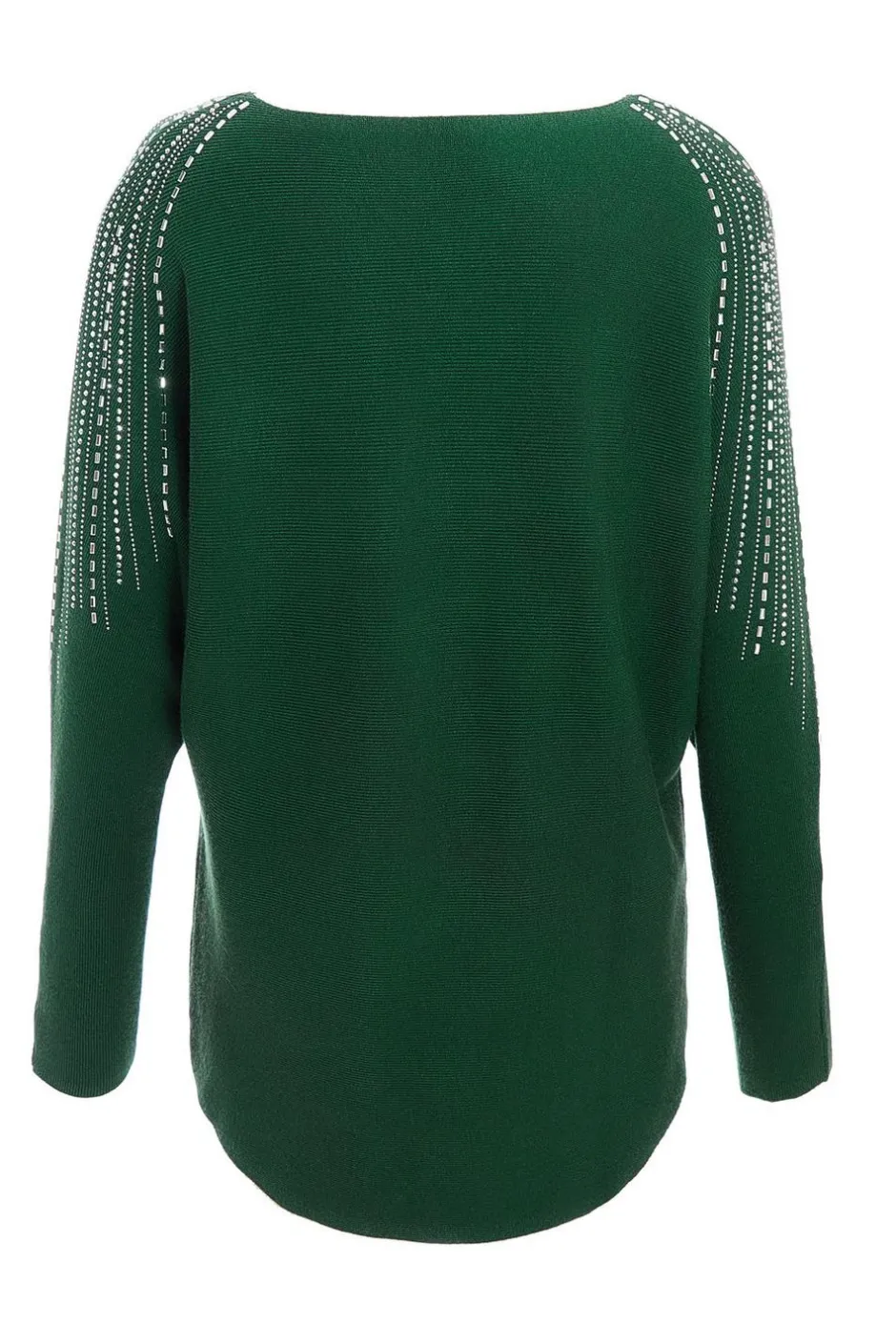 Quiz Knitted Diamante Jumper Bottle Green Clearance