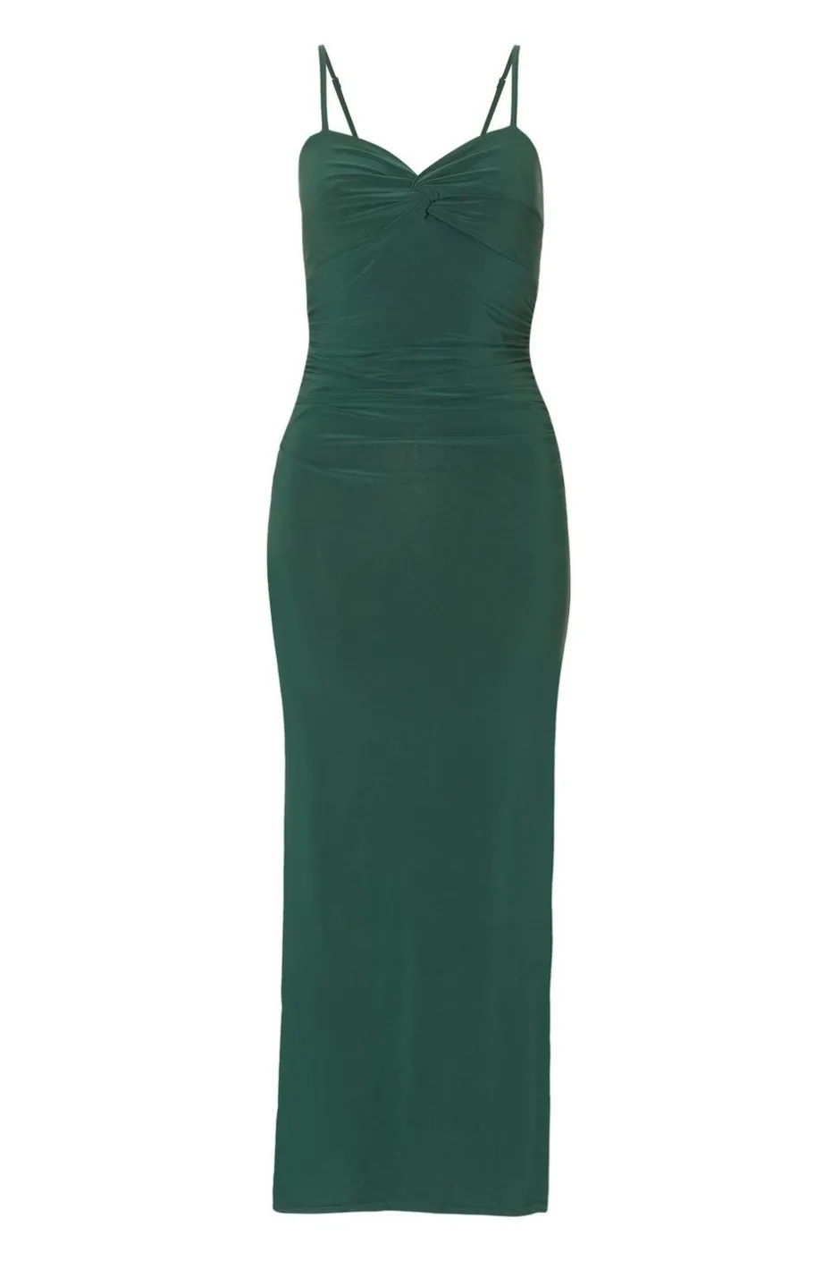 Quiz Knot Detail Midaxi Dress Bottle Green Discount