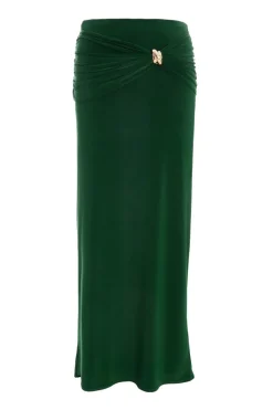 Quiz Maxi Skirt Bottle Green Sale