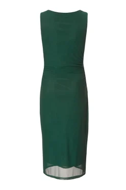 Quiz Mesh Buckle Detail Midi Dress Bottle Green Outlet