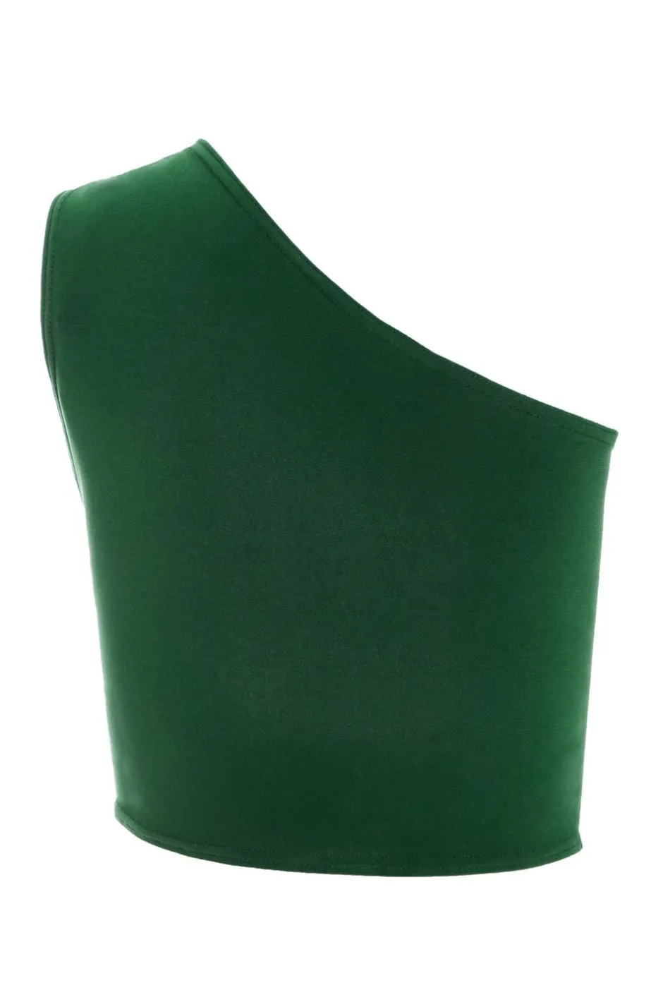 Quiz Bottle One Shoulder Crop Top Green Discount